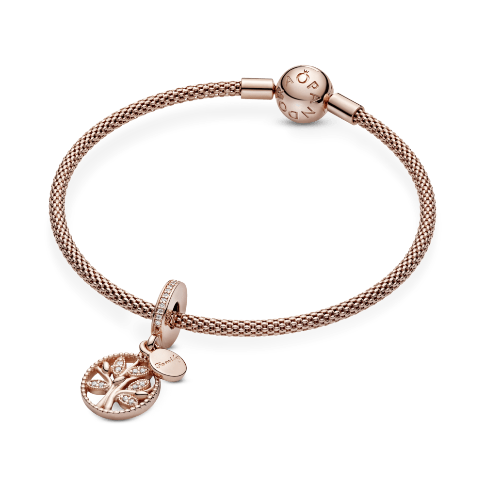 Charm Arbol Familiar Oro Rosa