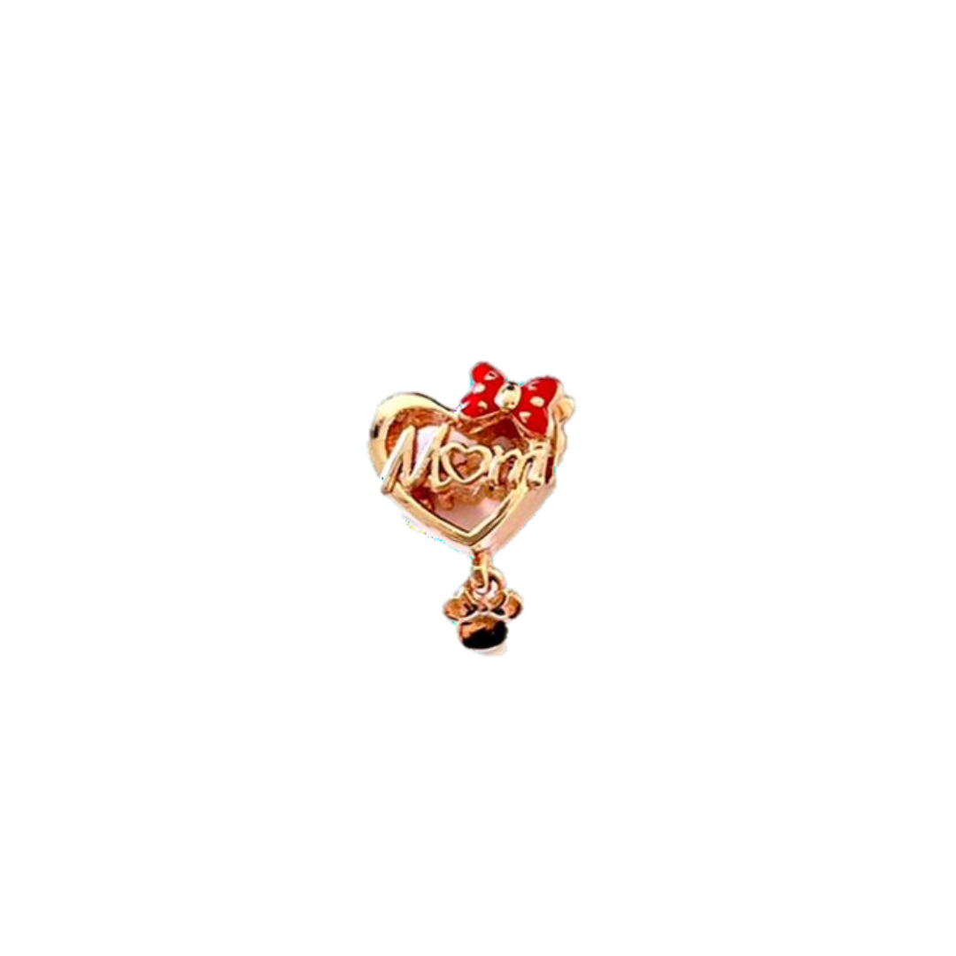Charm Mom Con Corazón Oro Rosa