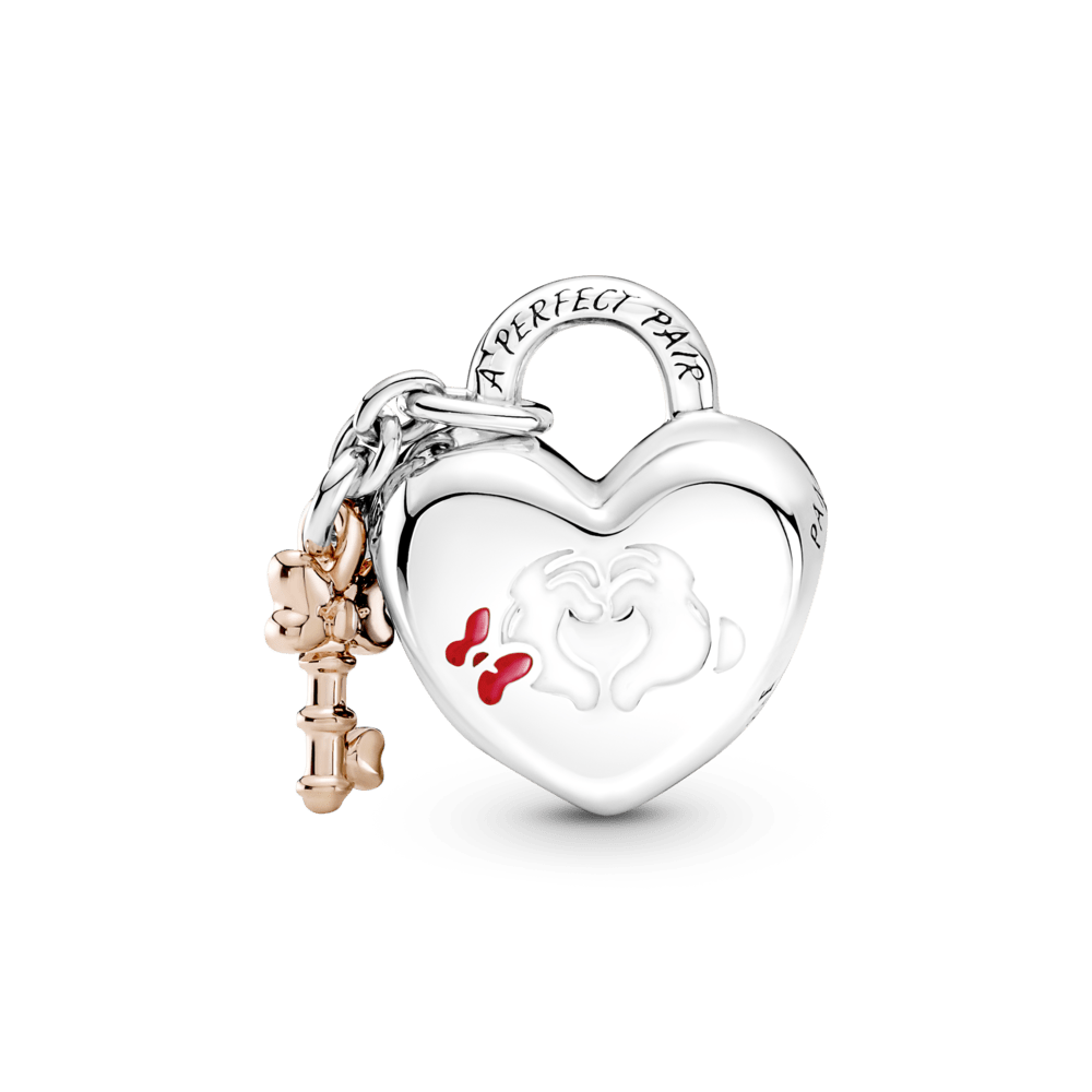 Charm Candado con Mickey Mouse y Minnie Mouse de Disney