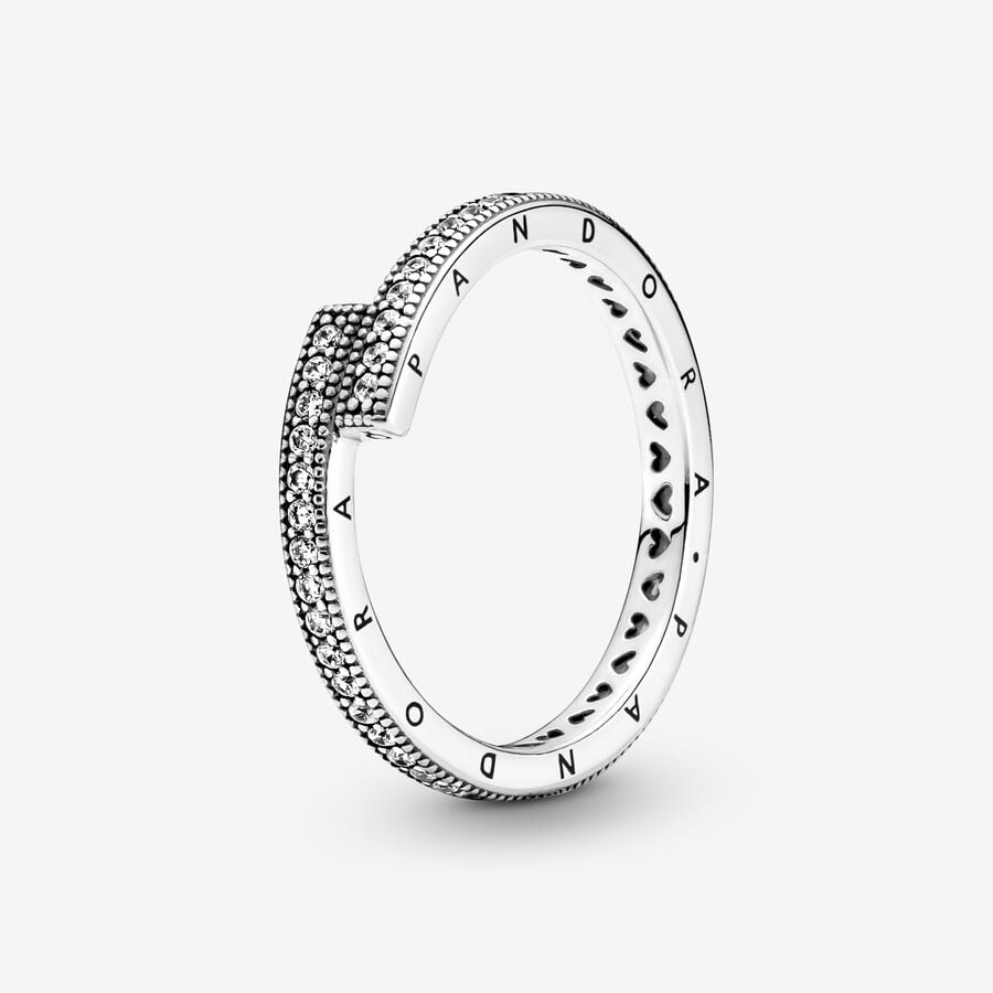Anillo superpuesto brillante PLATA 925