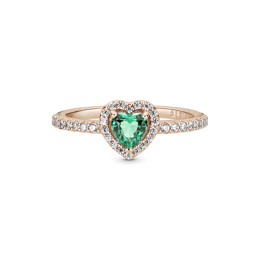 Anillo Corazón Verde PLATA 925