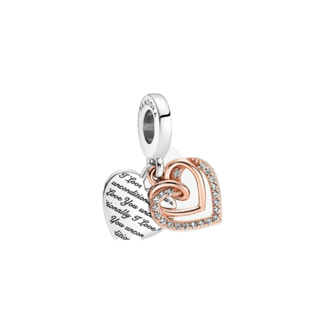 Charm Corazón Con Mensaje Oro Rosa