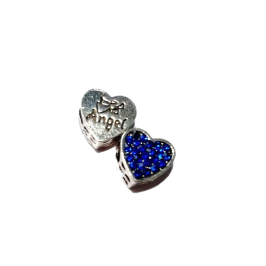 Charm Corazón Ángel Azul