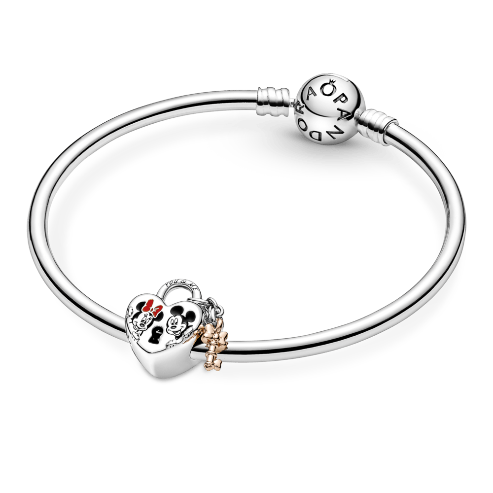 Charm Candado con Mickey Mouse y Minnie Mouse de Disney