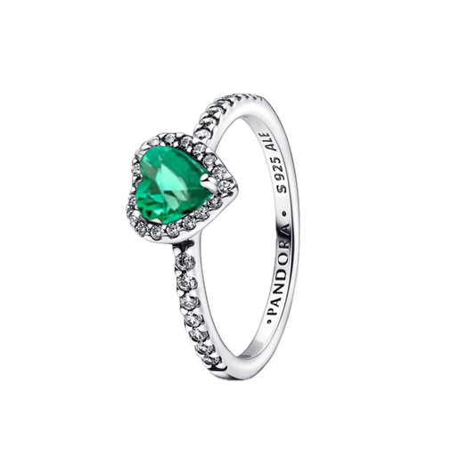 Anillo Corazón Verde PLATA 925