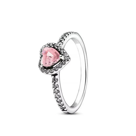 Anillo Corazón Rosa PLATA 925